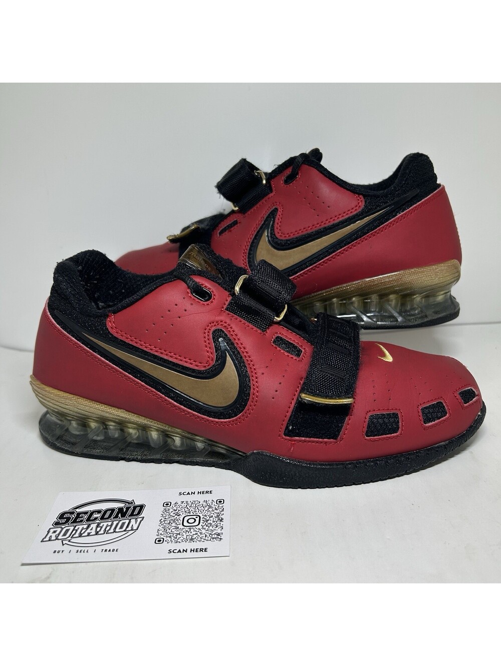RARE Nike Romaleos 2 Varsity Red Metallic Gold - Size 7 - (476927-670)